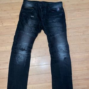 Rockstar distressed men’s jean washed black Sz34